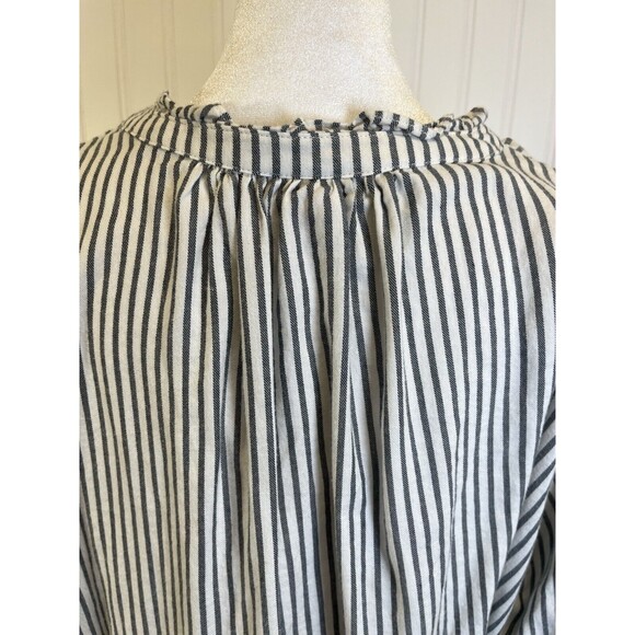 Knox Rose Long sleeve Black/White Pinstrip shirt with Pearl snap buttons‎ Sz XL - Picture 6 of 11